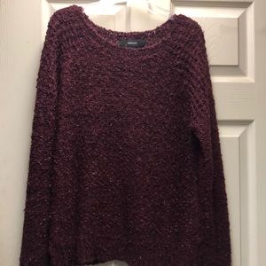 Maroon Fuzzy Knit Sweater